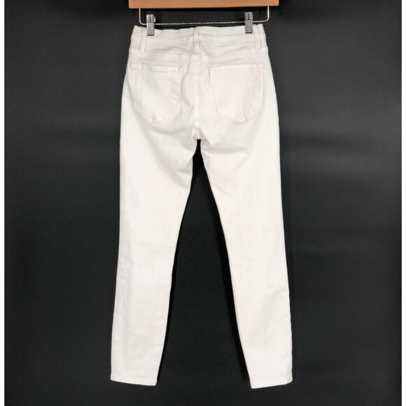 Frame Women's Le Skinny De Jeanne Crop Jeans Size 25 White Mid Rise Coastal - Picture 2 of 11